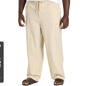 Linen-Blend Loose-Fit Beach Pants
